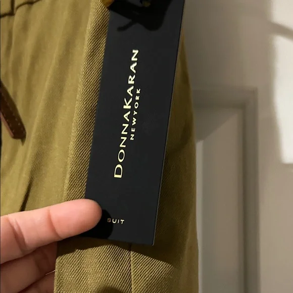 Donna Karan Olive Wide Leg Pants - Picture 2 of 6